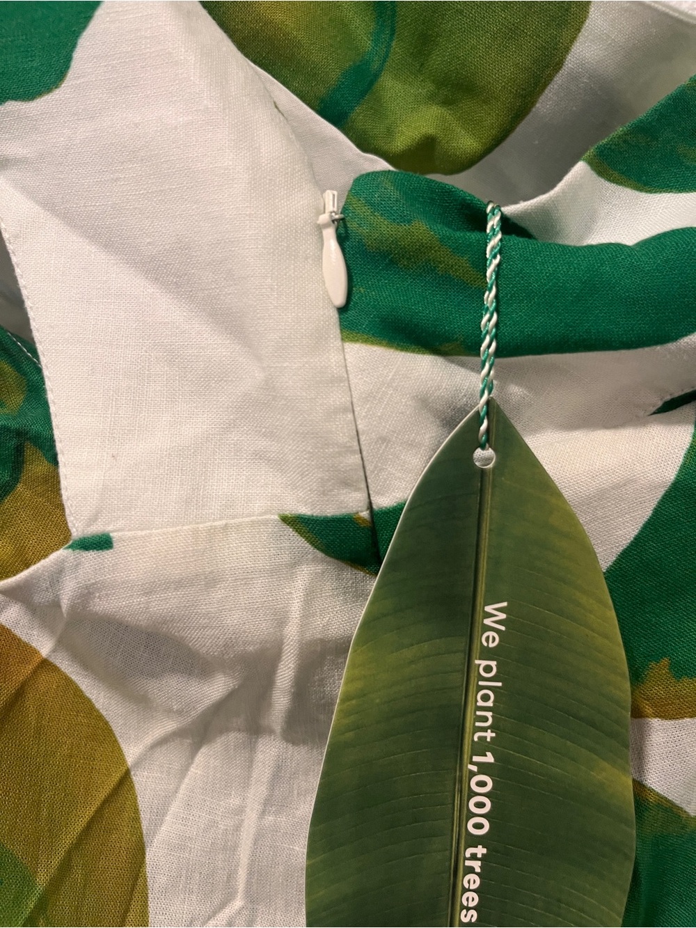 FarmRio Monstera One-Shoulder Jumpsuit - Green/White - Picture 4 of 6